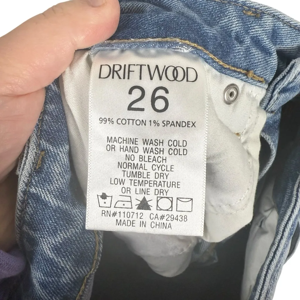 NWOT Driftwood Anthropologie Stella Straight Leg Floral Embroidery Jeans 26 - Image 11