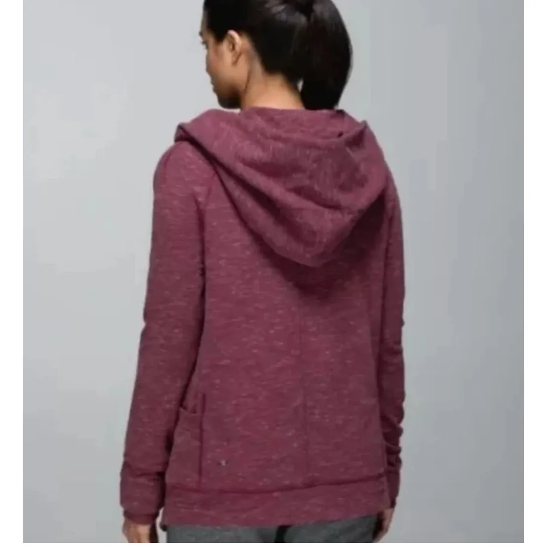 Lululemon ‎ Find Your Centre Wrap Hoodie Heathered Marled Rust Berry Size 2 - Image 3