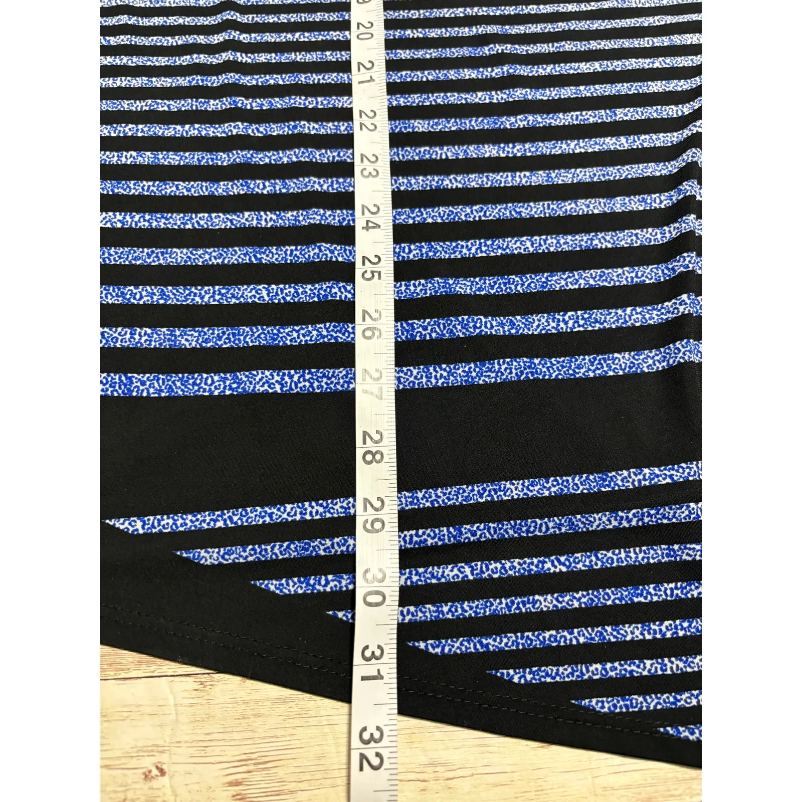 Clara Sun Woo Ombre Tunic Top Blue Black Striped Women's Size Medium Lagenlook - Image 6