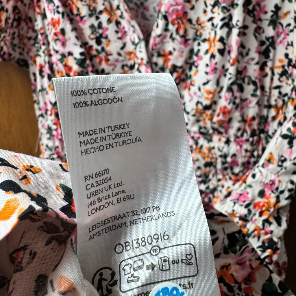 Anthropologie The Somerset Tiered Short Sleeve Mini Dress Colorful Floral XS - Image 9