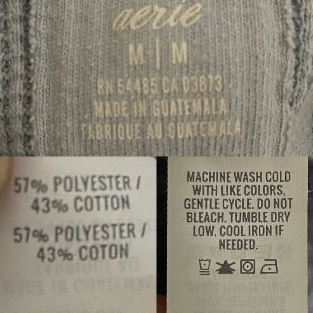 Aerie Womens Top Shirt Light Blue Waffle Knit Long Sleeve Comfort Size Medium - Image 8