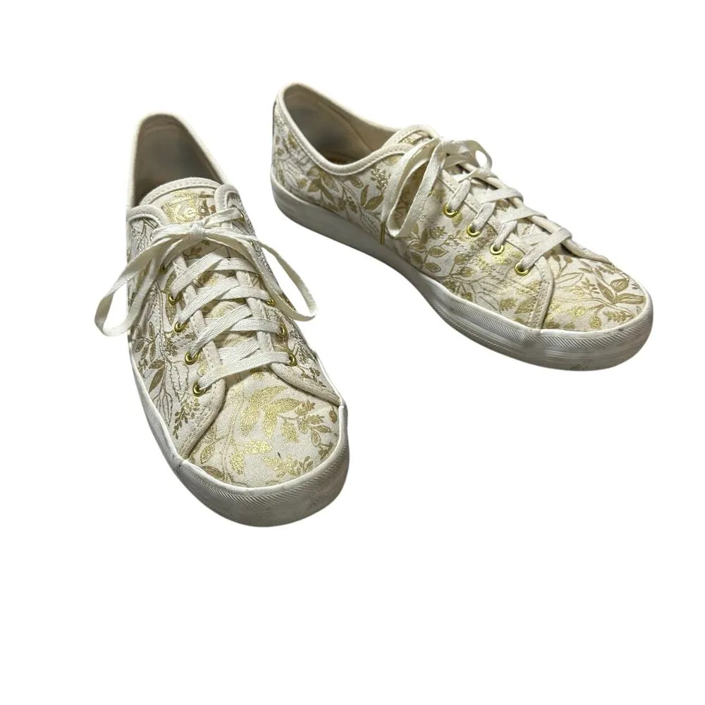 Keds x Rifle Paper Co. Queen Anne Gold Floral Print Sneakers - Image 2