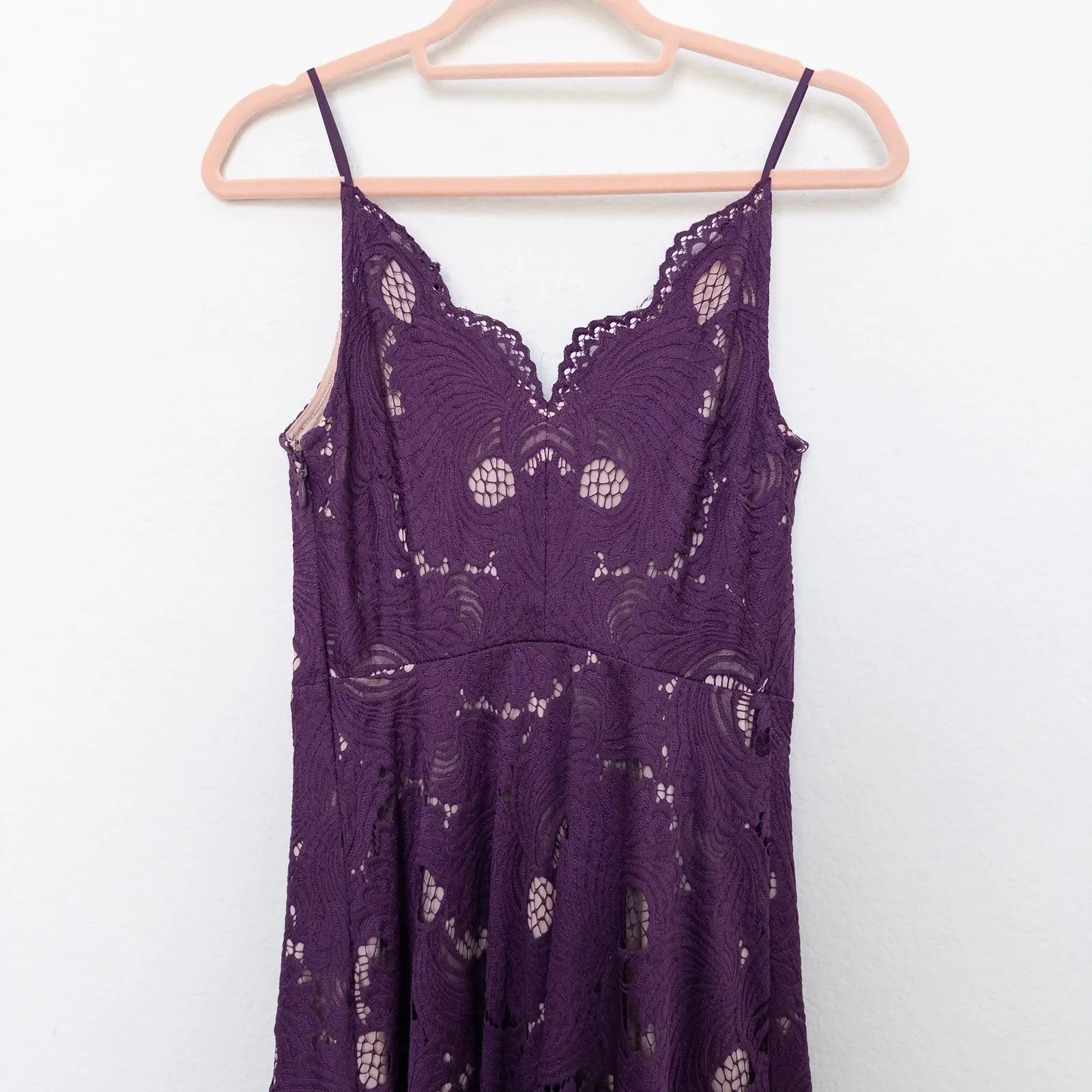 Moulinette Soeurs Womens Dress Size 2 Purple Lace Midi Boho Chic Ballet Romantic - Image 7