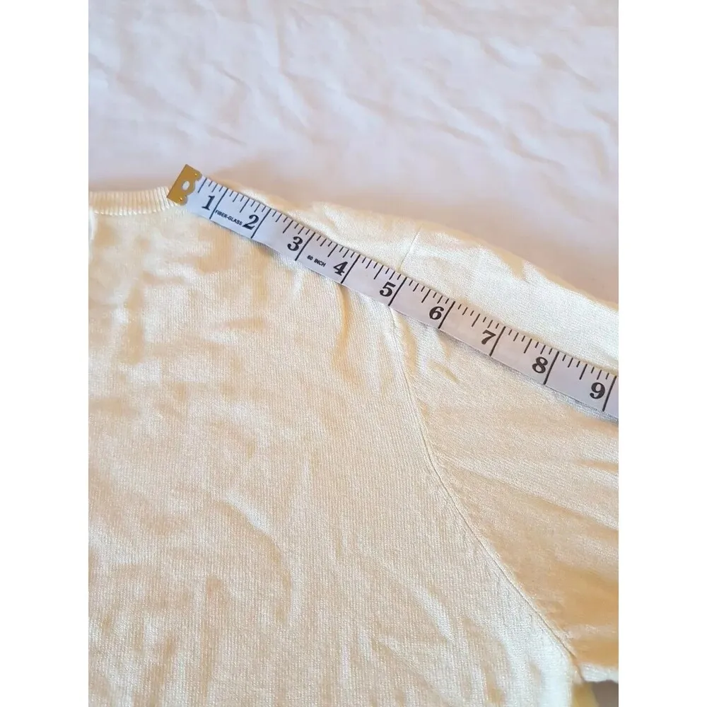 Philosophy Womens Sweater Medium Yellow 3/4 Clean Girl Soft Girl Ribbed Preppy - Image 11