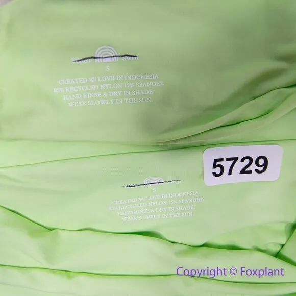 New! Set! Toast Swim knot bikini‎ top & Signature High Waist Bottom, size S Green - Image 9