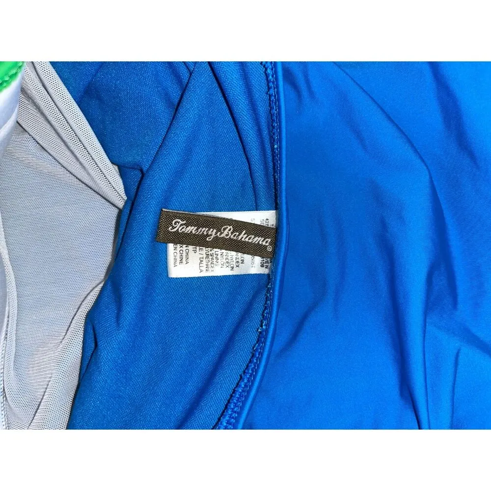 Tommy Bahama Sailor Blue Halter Bandeau Tankini Swim Top XS Oversized Coastal - Image 5