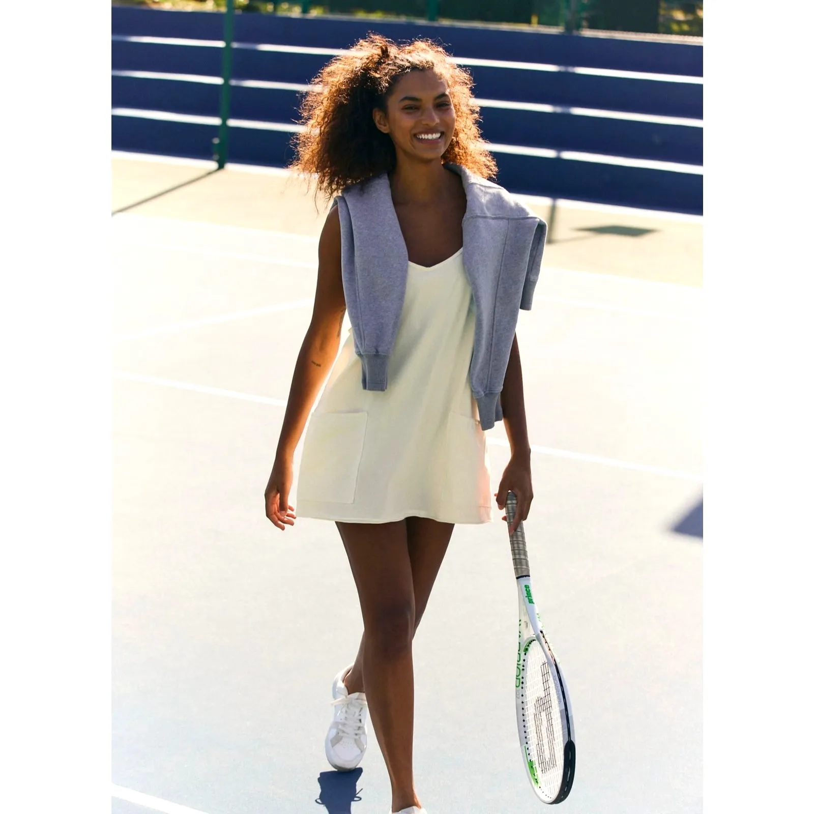 Free People Hot Shot Mini Dress Built in Shorts Ivory size XL - Image 6