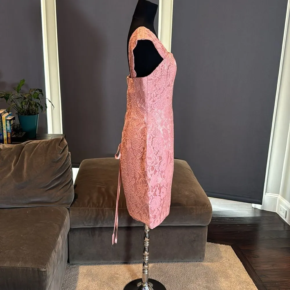 Women’s Tea Length Pink Formal Dress Corset Matching Chiffon Jacket Size 12 NWT - Image 8