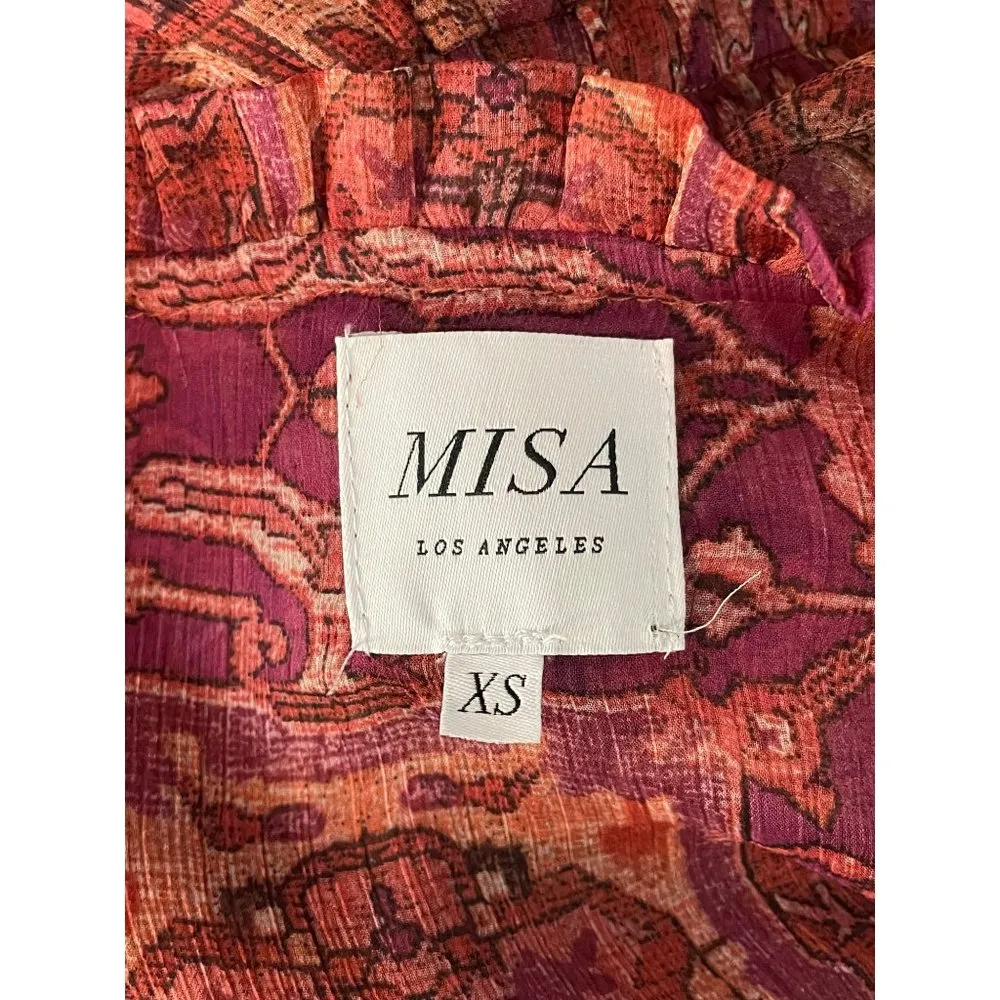 MISA Los Angeles Teya Mini Dress Septima Tapestry Chiffon Womens XS - Image 12