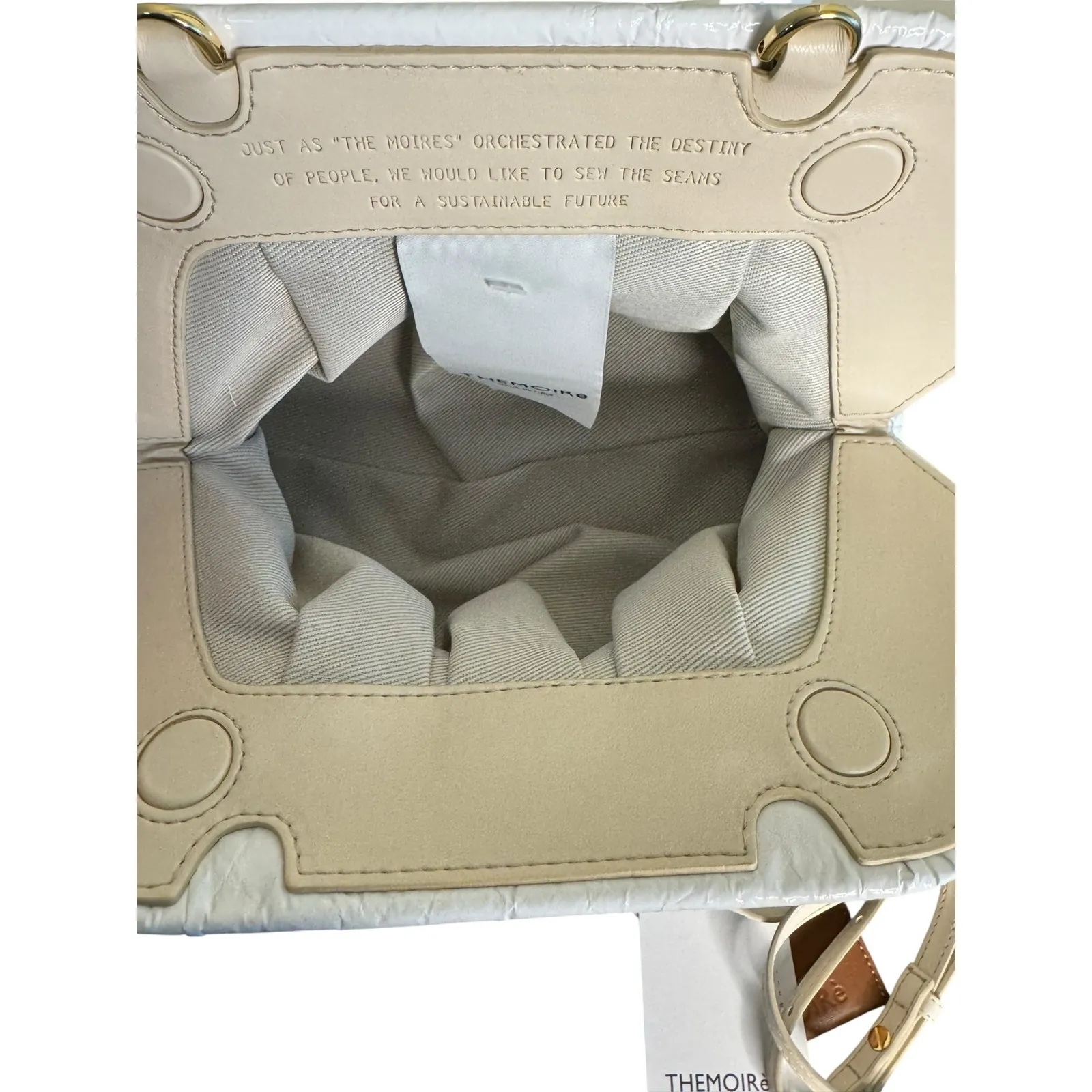 Themoire NWT Tia Pineapple Clutch Bag in Shell White - Image 4