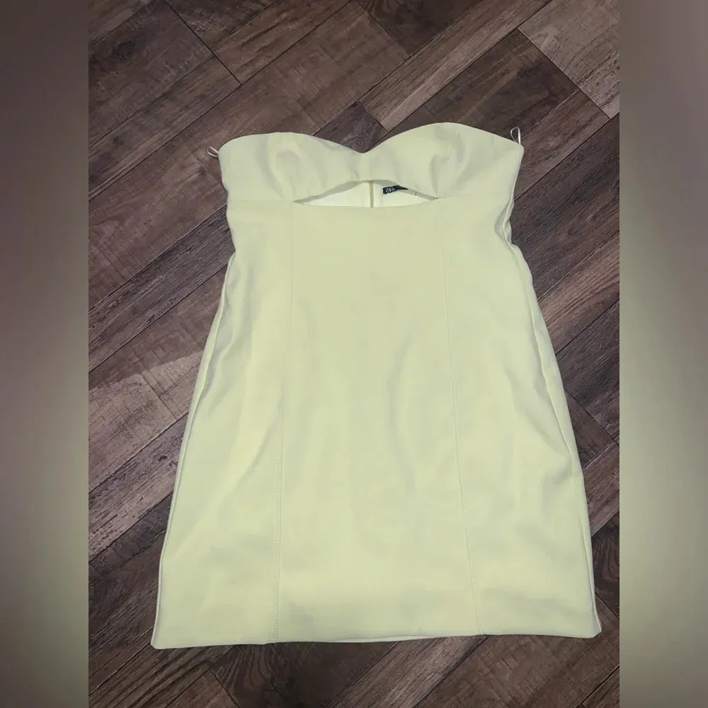 Zara cutout strapless spring yellow cocktail formal dress XL NWOT blogger fav!! - Image 9