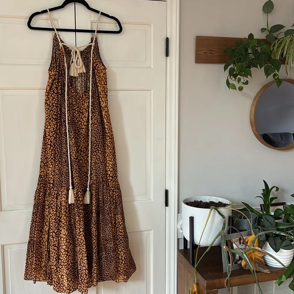 Ulla Johnson Cari Coverup Animal Print Size Small Lynx Leopard Print Tassel Vaca - Image 9