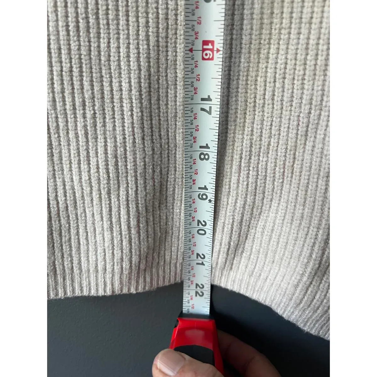 Tahari Cream Ribbed Crew Neck Knit Sweater - Image 4