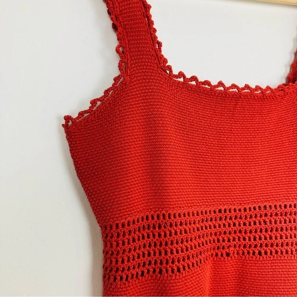 Rebecca Taylor orange crochet tank dress size XL - Image 3