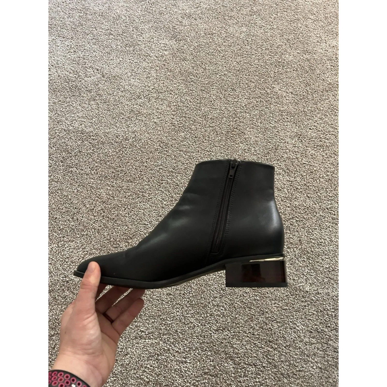 Alfani Amyy Womens Ankle Bootie‎ | Black Faux Leather | 9 - Image 7