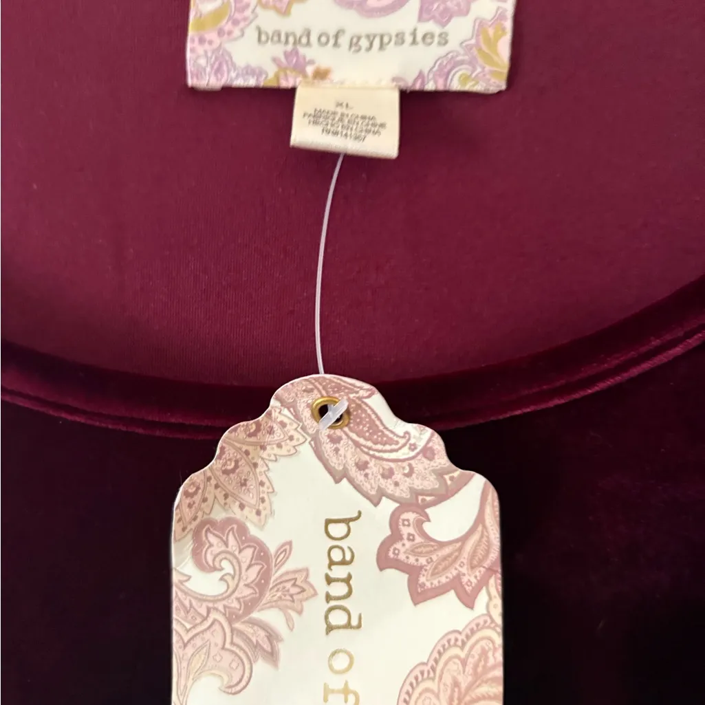 Band of Gypsies Deep Red Velvet Blouse - Image 3