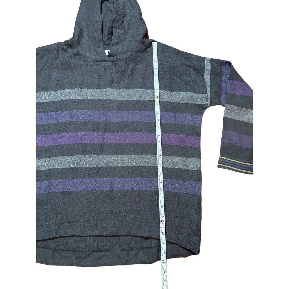 Lemlem 100% merino wool womens medium lilac hooded poncho shirt NEW - Image 6