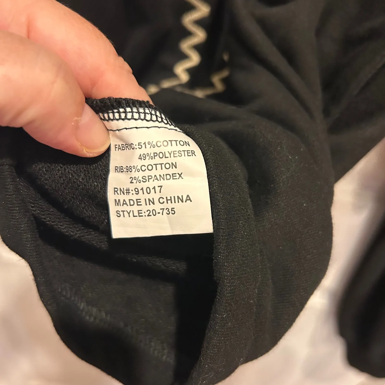 Anthropologie Solitaire Black‎ Floral Embroidered Hoodie Jogger Set Size Large - Image 7