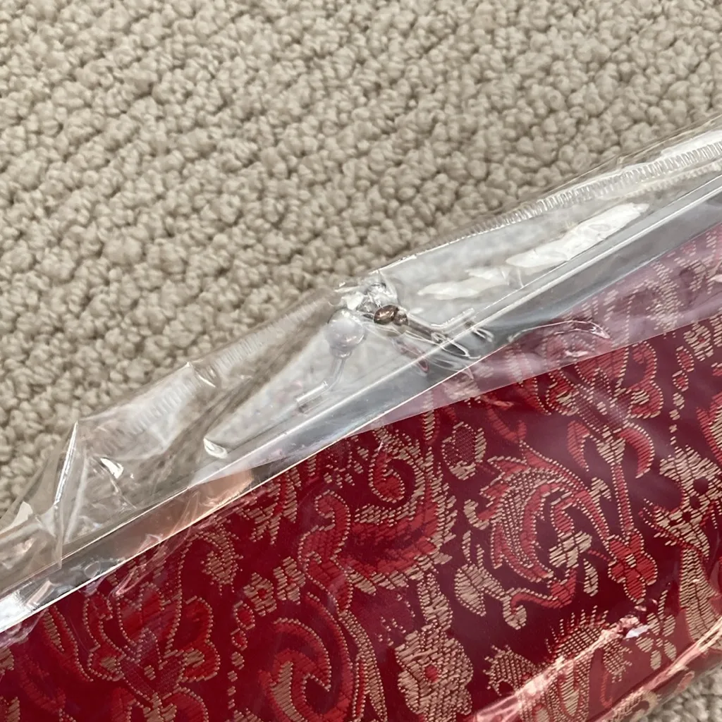 NEW Vintage Kiss Lock Bright Red Accordion Style Hard Case Snap Close Wallet - Image 5