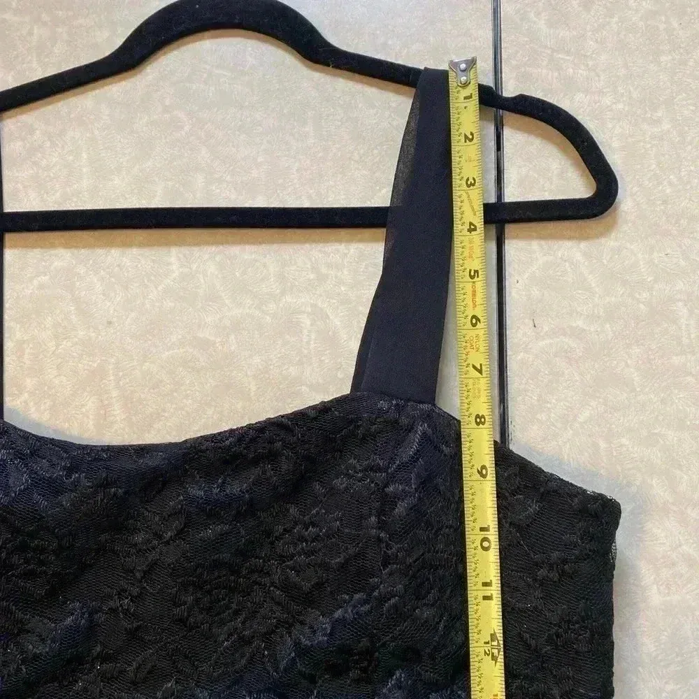 Black wedding dress with lace bodice and chiffon skirt and straps Size‎ XL - Image 7