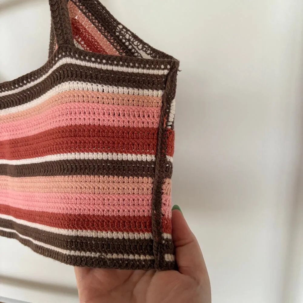 Boho Handmade Crochet Triangle Bra Festival Summer Spaghetti Strap Crop Top - Image 5