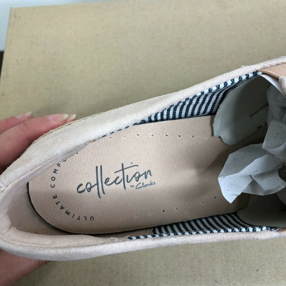 NEW Clarks Marie Pearl Blush Suede Women's Casual Slip On Loafer Flats Size 10M - Image 4