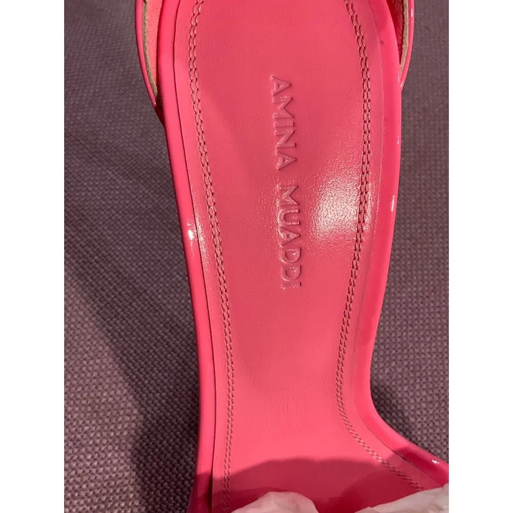 AMINA MUADDI Kim Patent Sandal in Bubble 37.5 New with Box Womens High Heels - Image 9