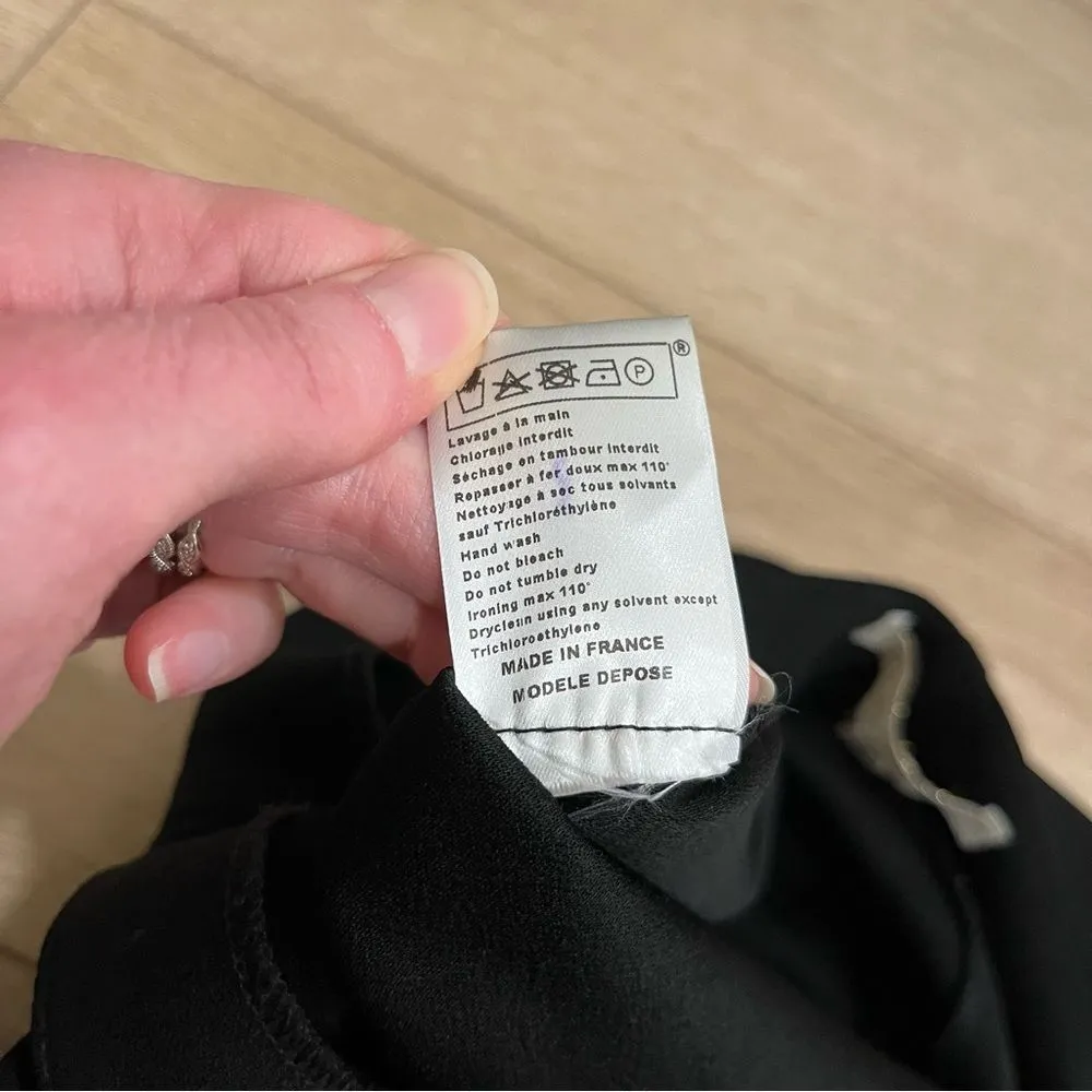 Maje Black Straight Wide Leg Bootcut Acetate Professional Dress Pants Size 40/L - Image 5