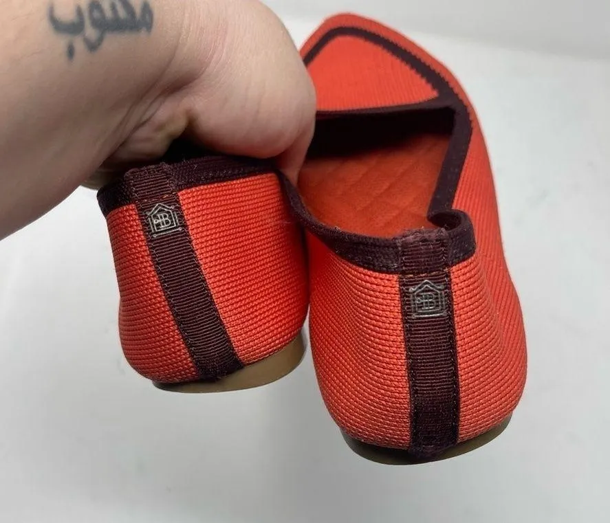 Birdies The Blackbird Orange Knit Pointed Flats Size 6 - Image 6