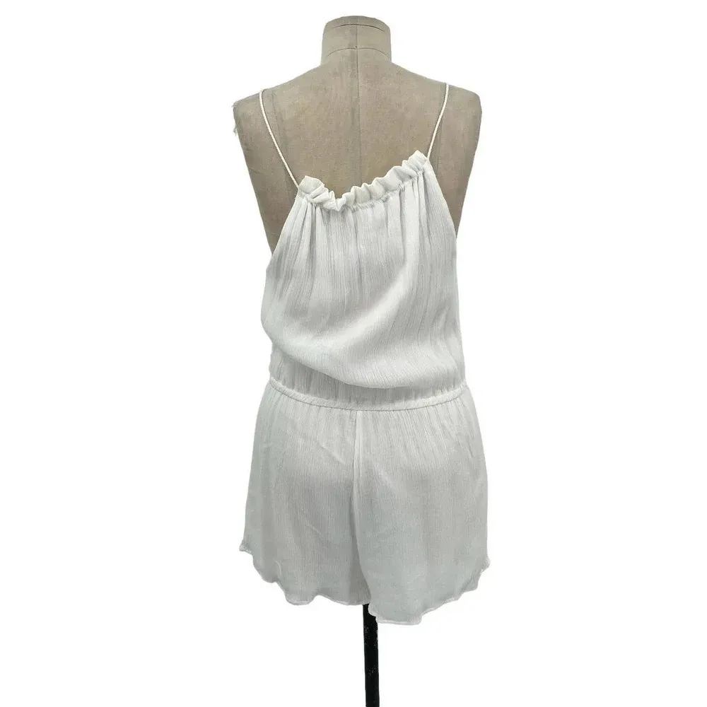 Raga Flora Romper White Embroidered Tasseled Size‎ Small - Image 8