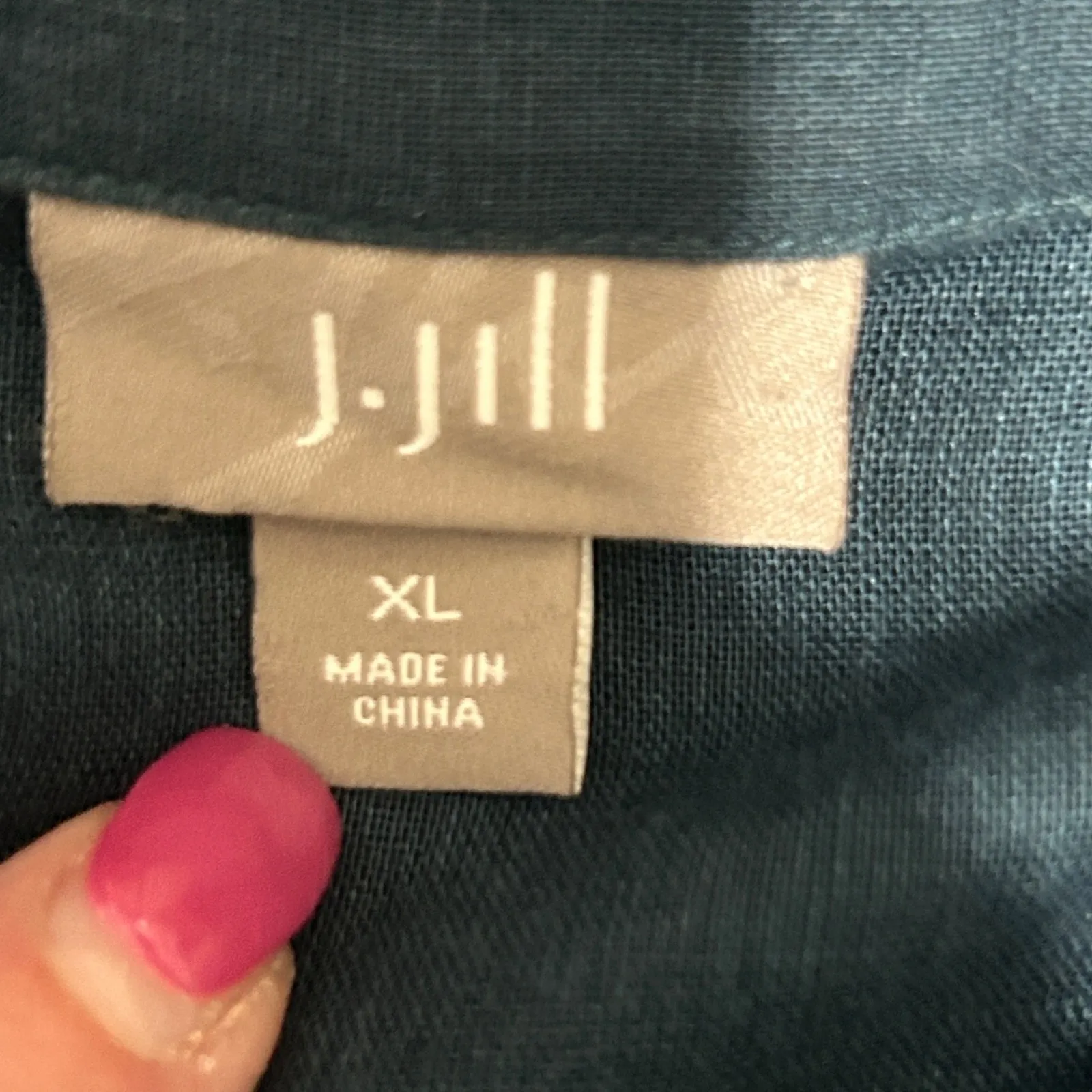 J Jill Women Button Tunic XL Blue Linen Blend Minimalist Lagenlook Coastal Beach - Image 4