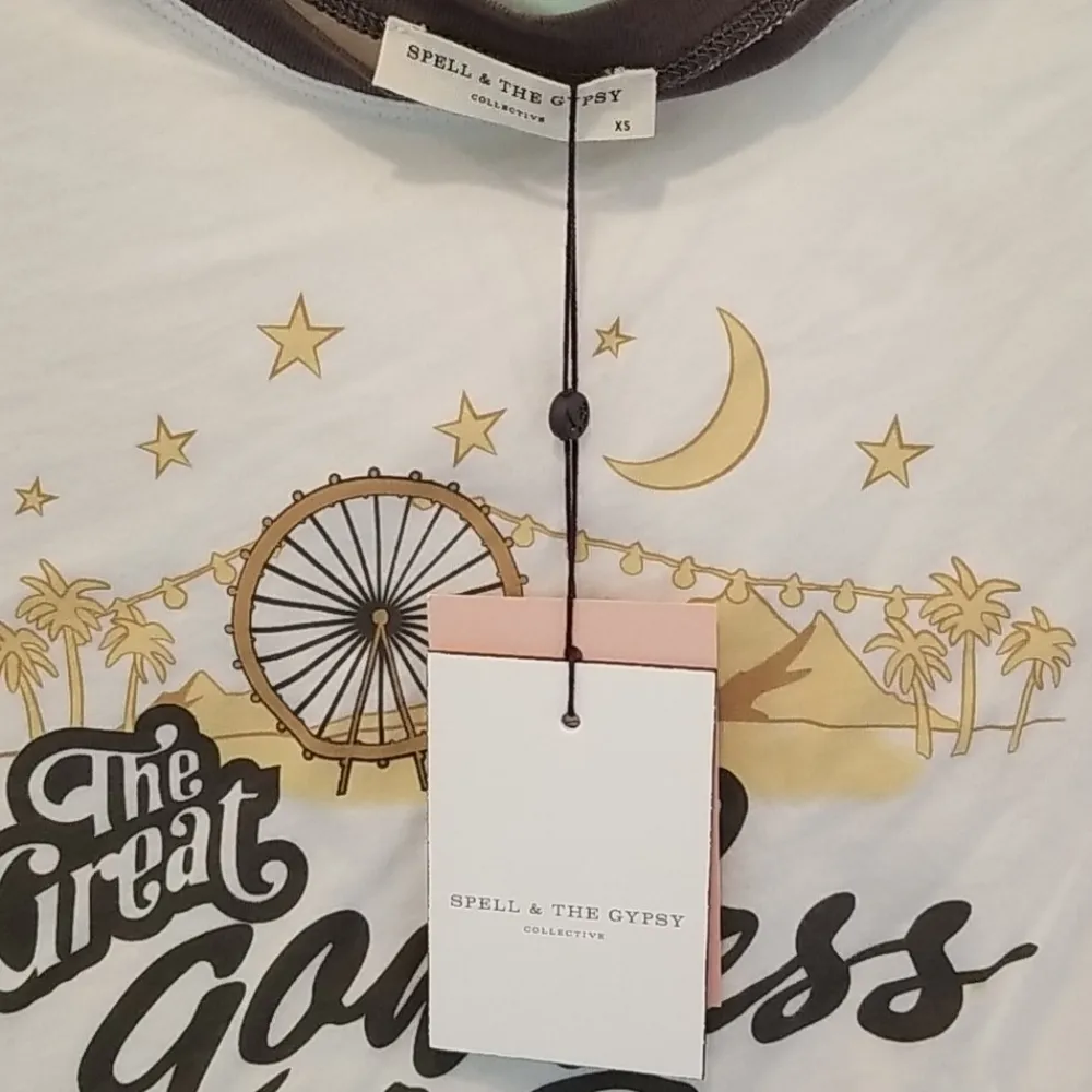 💕SPELL & THE GYPSY💕 Goddess of Rock Organic Tee Brown Size XS - Image 11