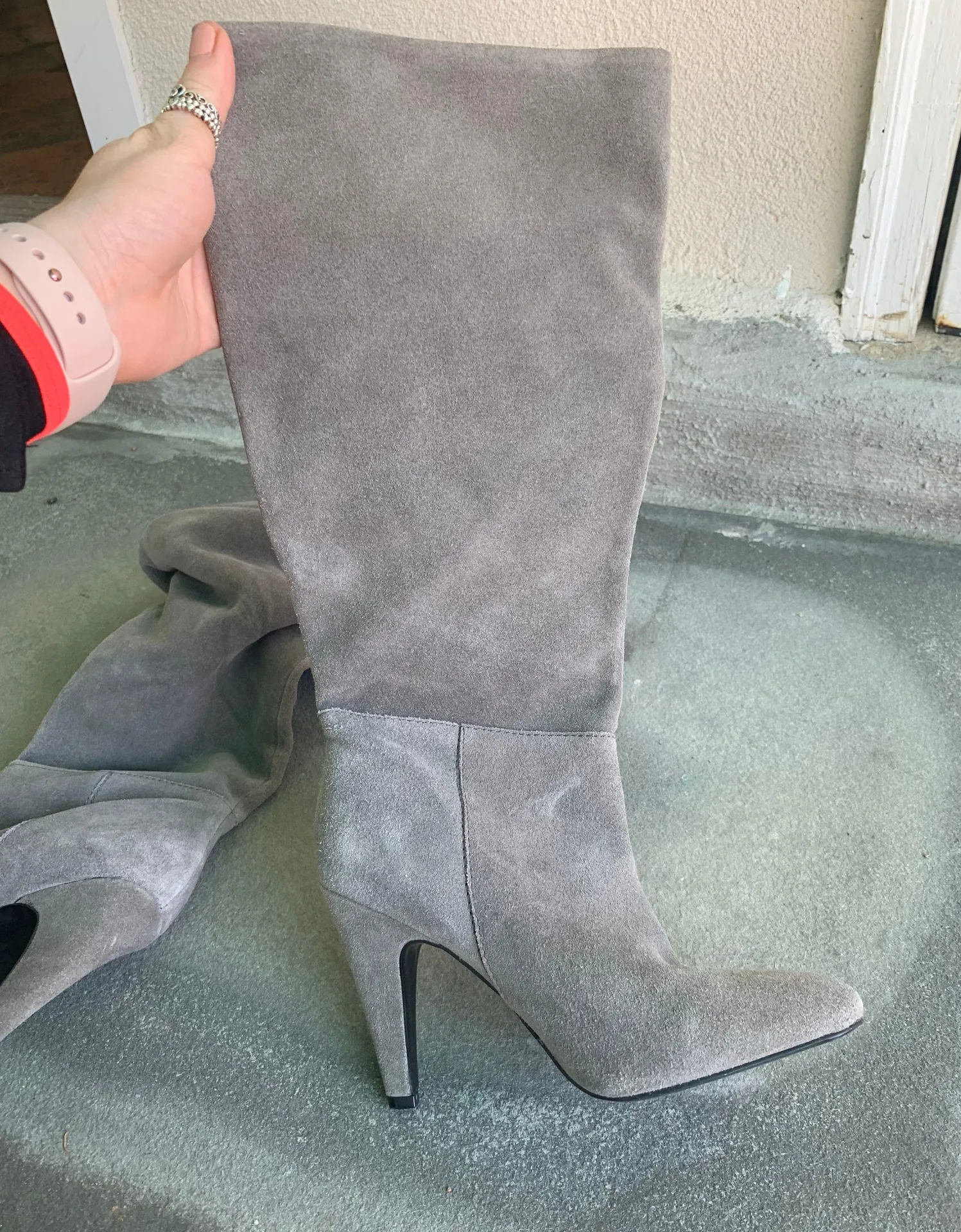 Steve Madden Grey Suede Boots 7.5 - Image 3