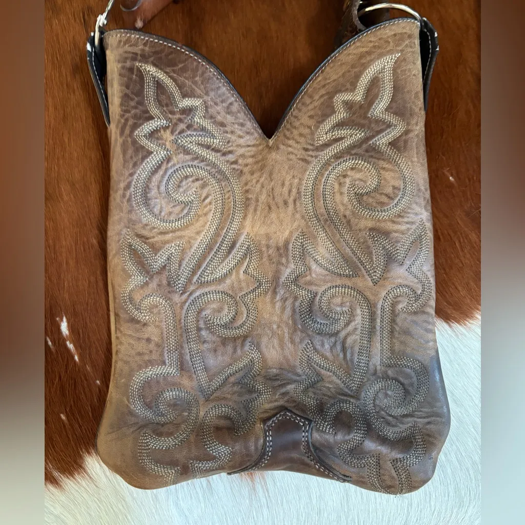 Leather Boot Crossbody Handbag - Image 3