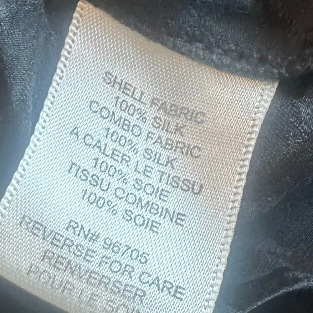 Rebecca Taylor Black Leopard Print Silk Dress Flowy Stretch Waist Size 6 Women's - Image 11