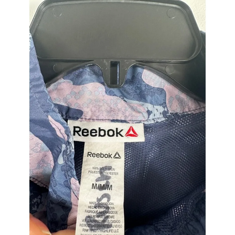 Reebok Jacket Women Medium Multi-Colored Long Sleeve Stretch Waist Camo Athletic - Image 4