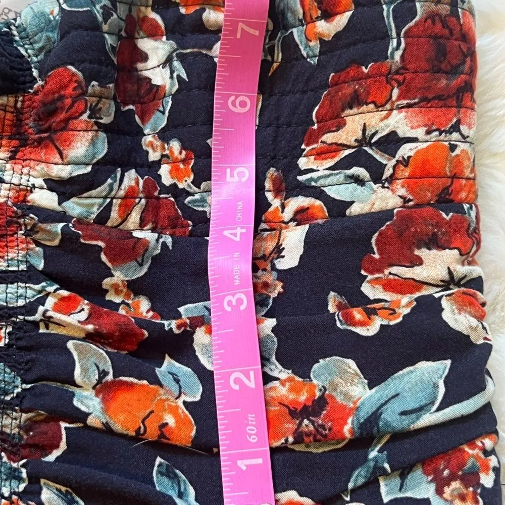 Boho Navy Smocked Jumpsuit by Band of Gypsies Sz Medium Juniors - Image 10