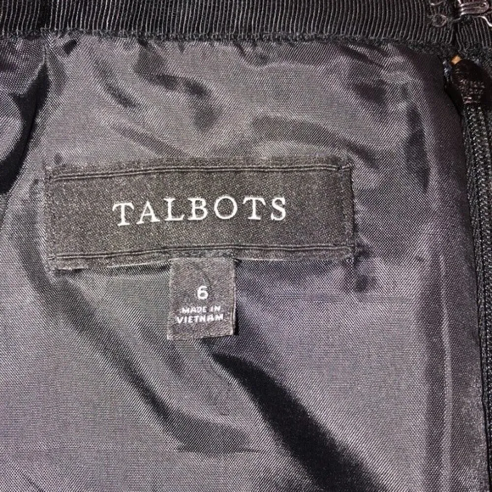 Talbots size 6 black & white knit pencil skirt with pockets - Image 4