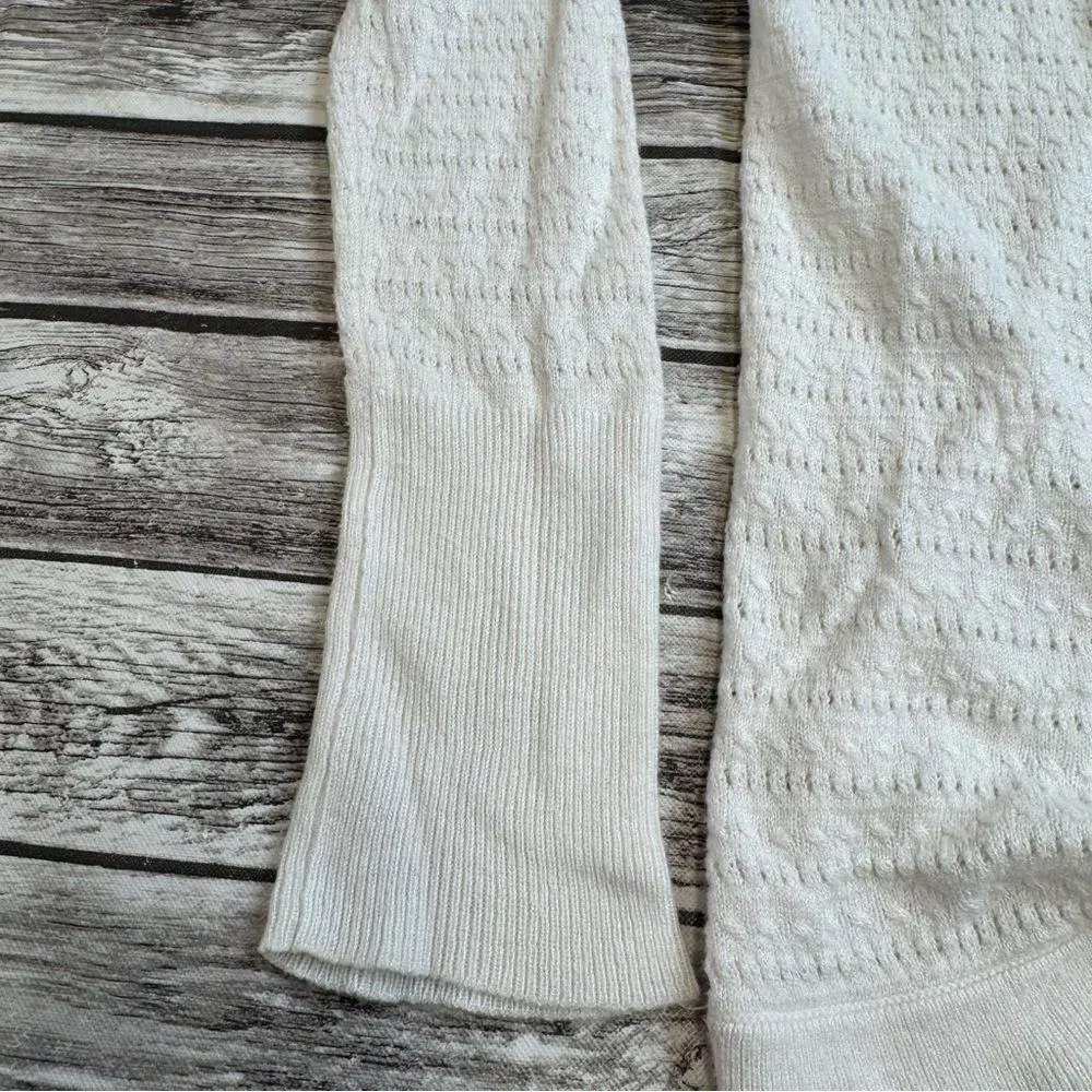 Merona Women's Lightweight Long Sleeve Cardigan White XS Extra Small Long Sleeve - Image 4