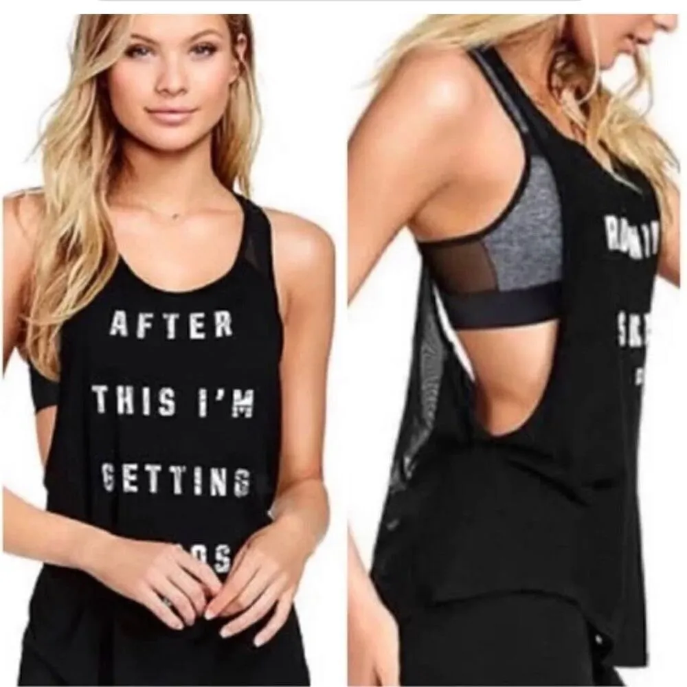 Victoria’s Secret PINK AFTER THIS I’M GETTING TACOS super soft tank top size S ￼ - Image 2