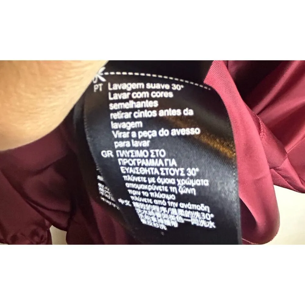 Scotch & Soda Long Burgendy Kaftan Midi Dress with Front Zipper Size Small - Image 6