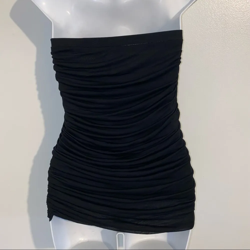 fitted Ruched black sleeveless/Tube Top Size Small- NEW - Image 4