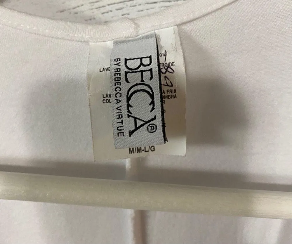 Becca Open Front Tassel Swimsuit Cover White Sz OS - Image 4