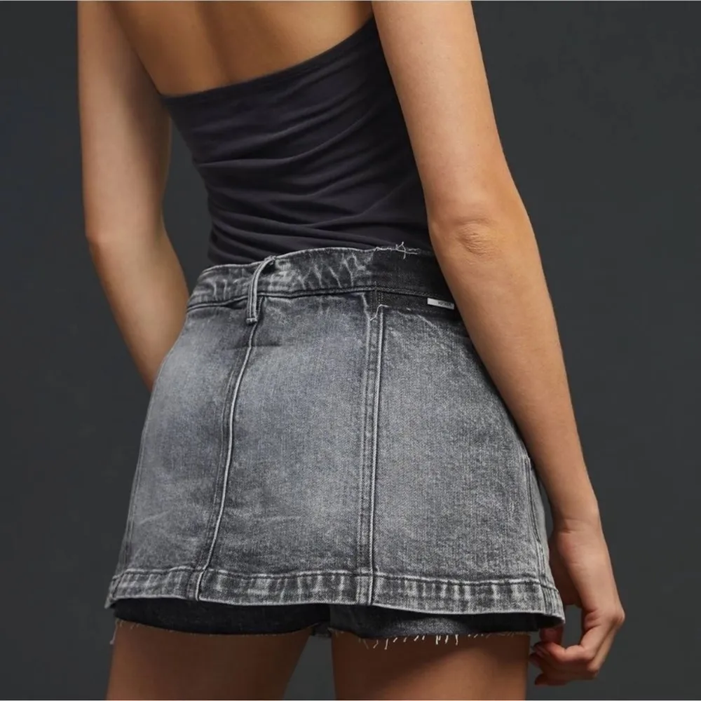 NWT Mother Superior The Breaker Mini Skirt In Shadow Dancing Size 31 Denim Skirt Gray - Image 8