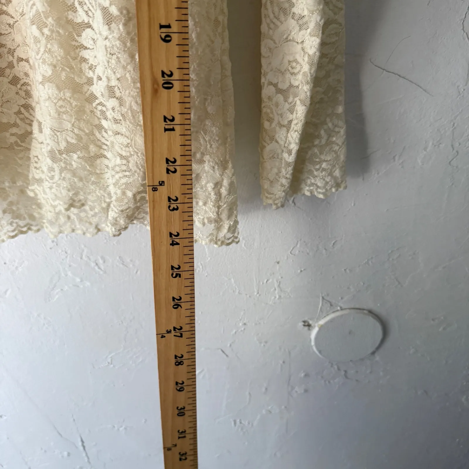 DIALOGUE Y2k Cream Lace Long Sleeve Top‎ M Victorian Fairy Romantic Cottage - Image 7