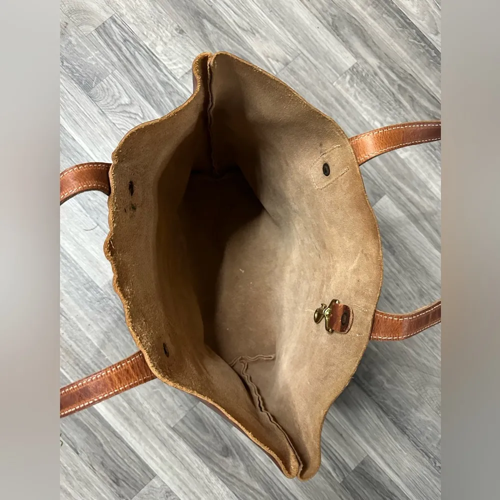 Loyal Stricklin Julia Leather Tote Tobacco Brown - Image 6