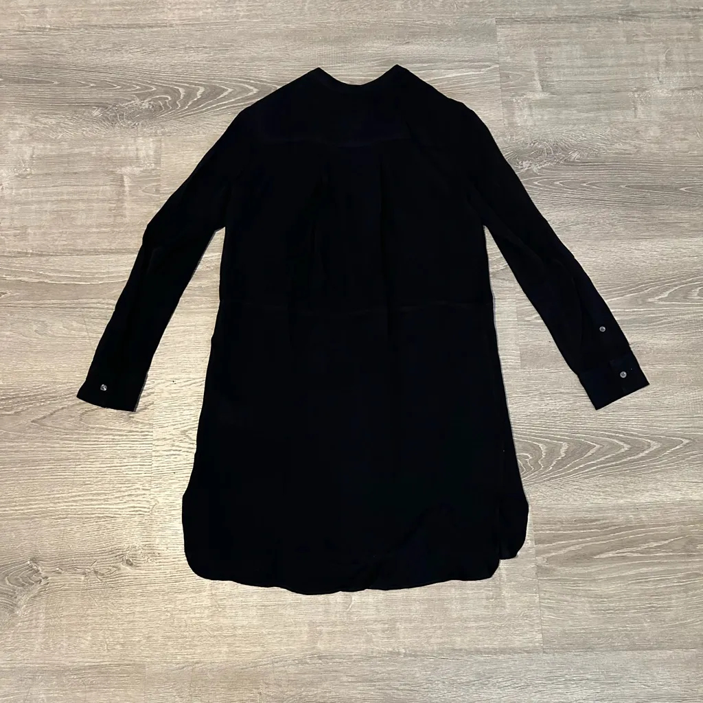 Wilfred Aritzia Women’s XXS Bossut Silk Long Sleeve Button‎ Down Up Black Dress - Image 3