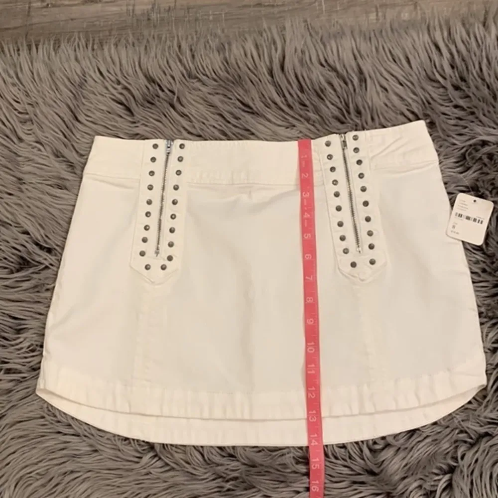 Free People Runaway Love studded mini skirt stretch cotton 8 NWT - Image 7