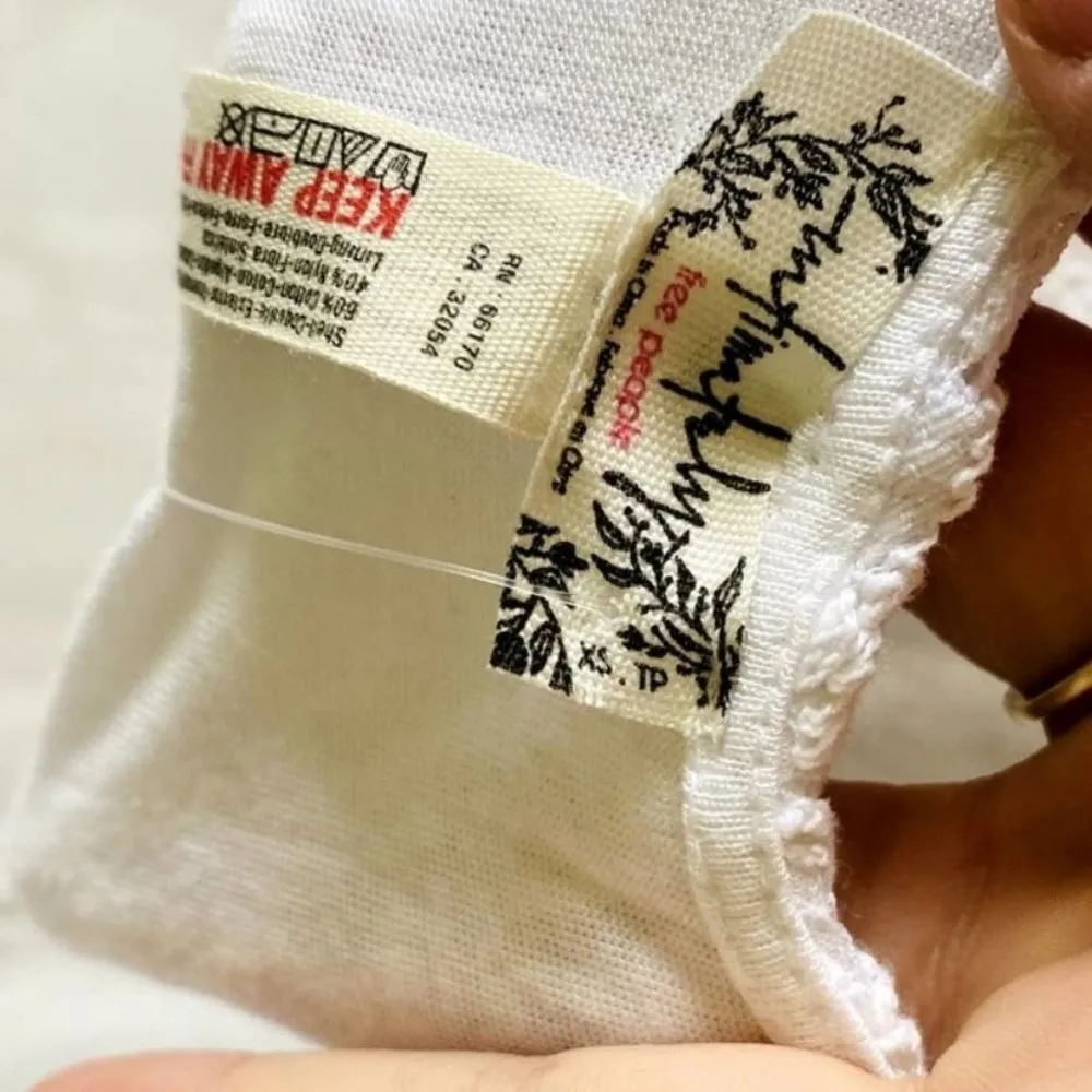 NWT Free People White Lace Detail Open Back High Neck Mini Shift Dress - XS - Image 5