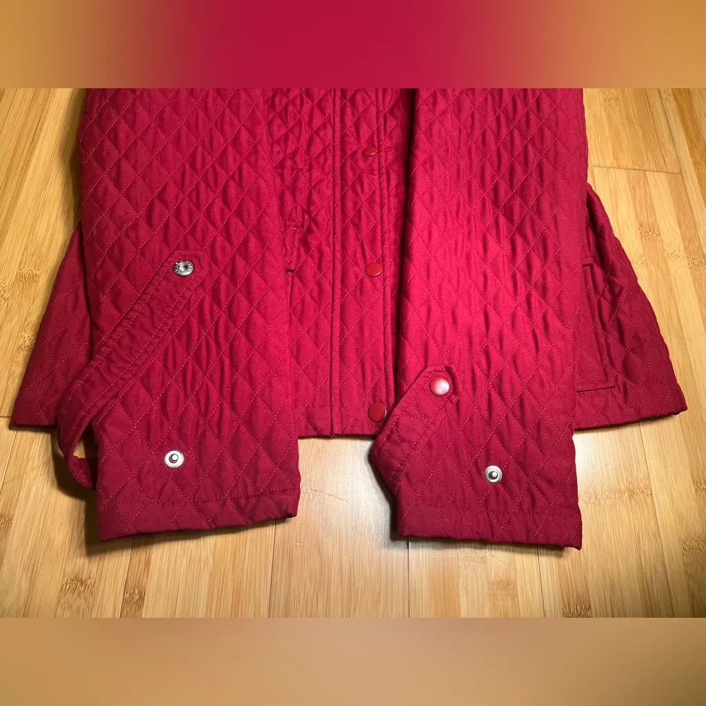 Merona Women's Minimalist Casual Red Diamond Quilted Long Sleeve Jacket|Size:S - Image 11